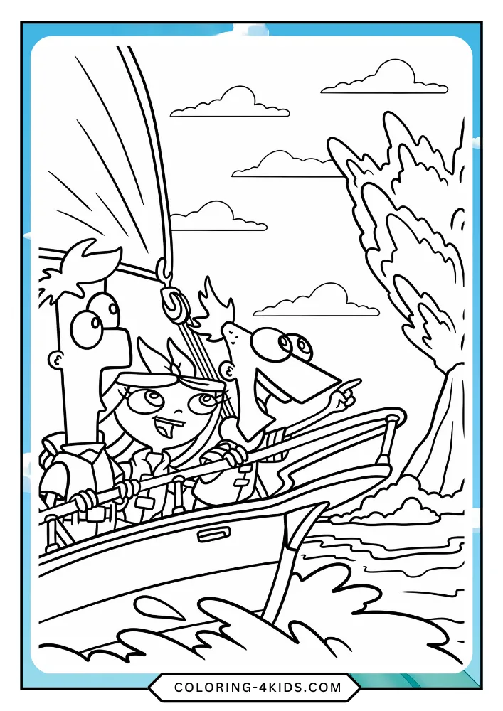 Phineas and Ferb coloring book preview page 4