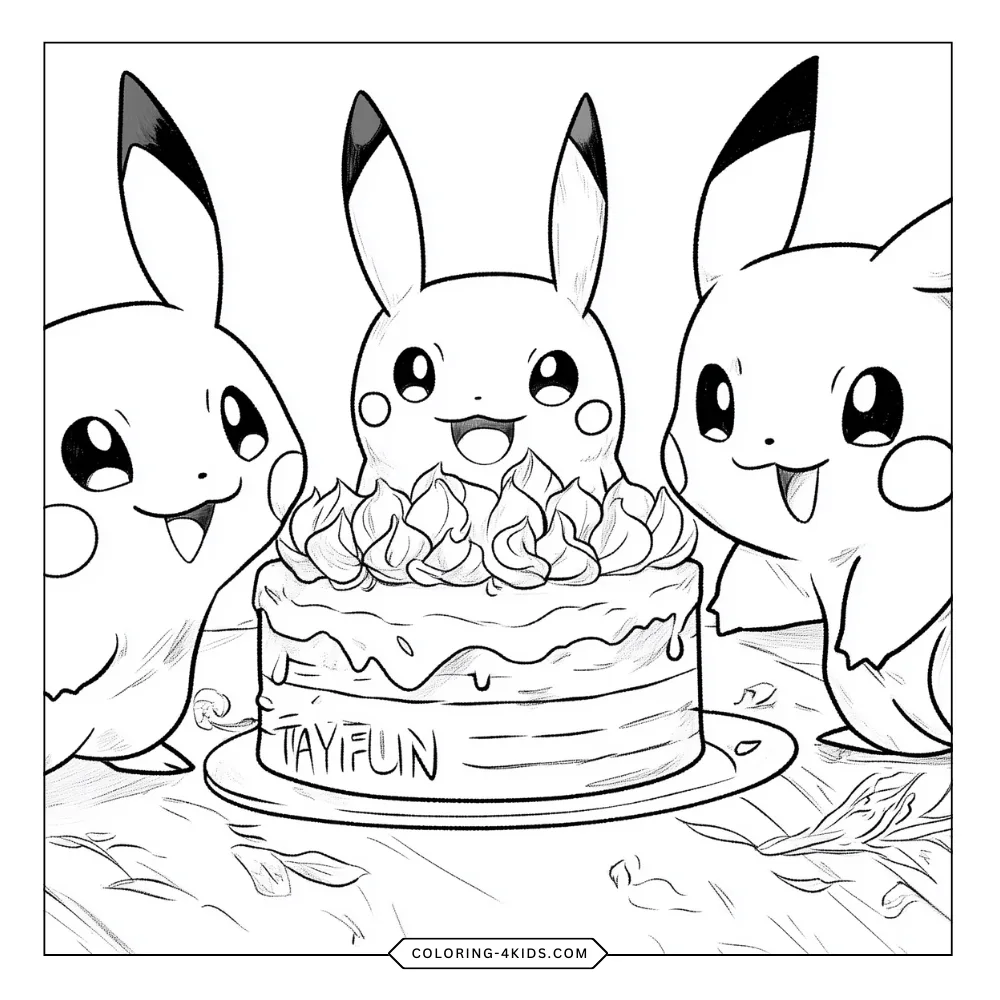 Pikachu coloring book preview page 1