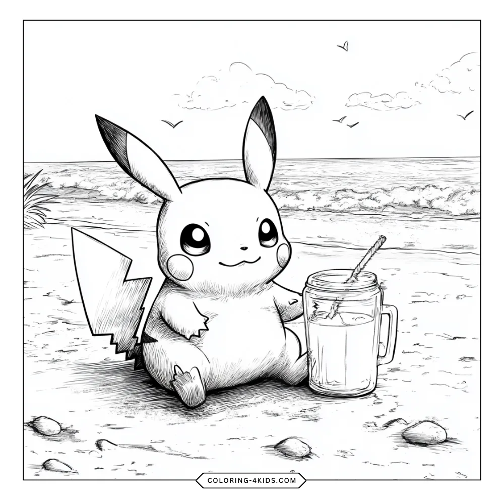 Pikachu coloring book preview page 2