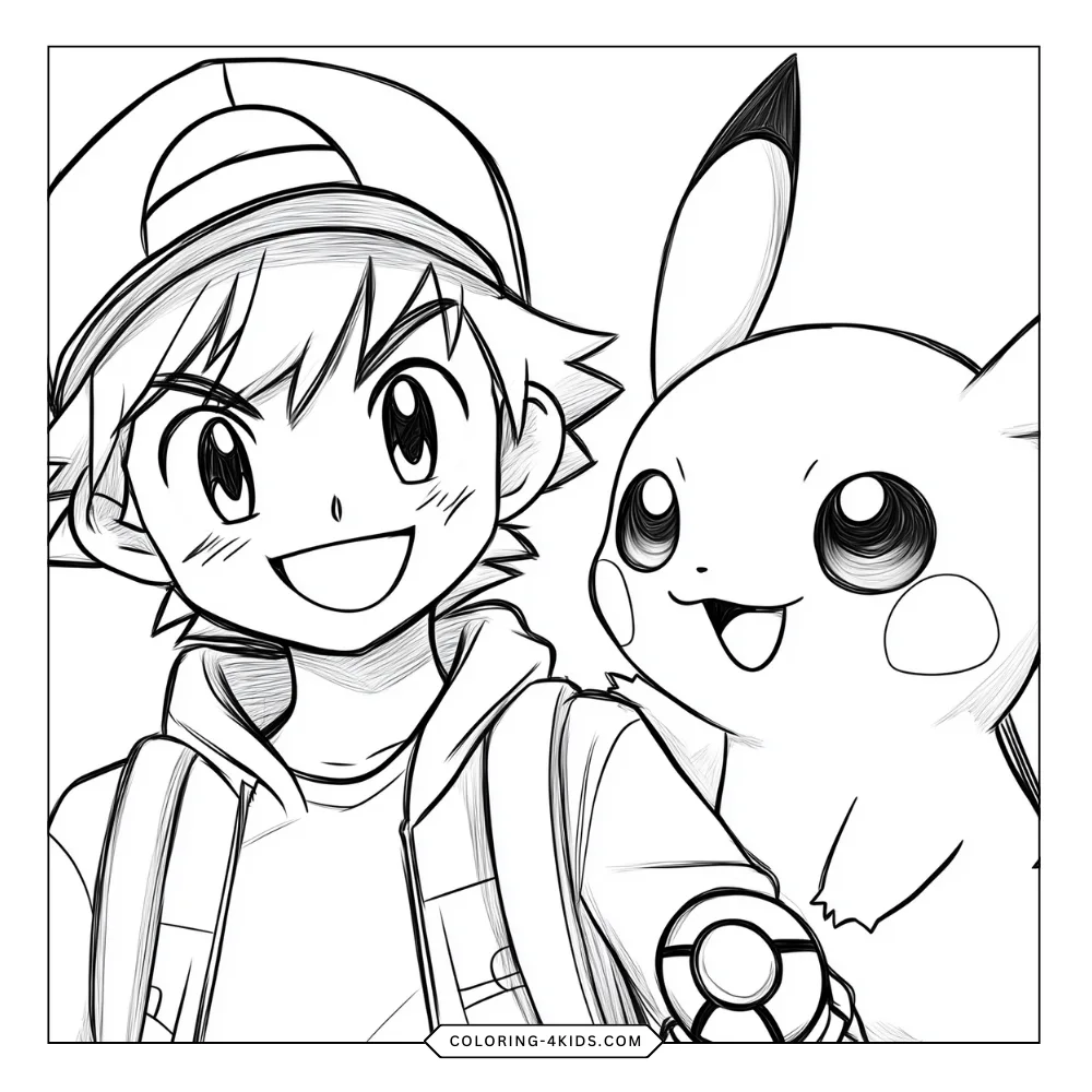 Pokémon coloring book preview page 1