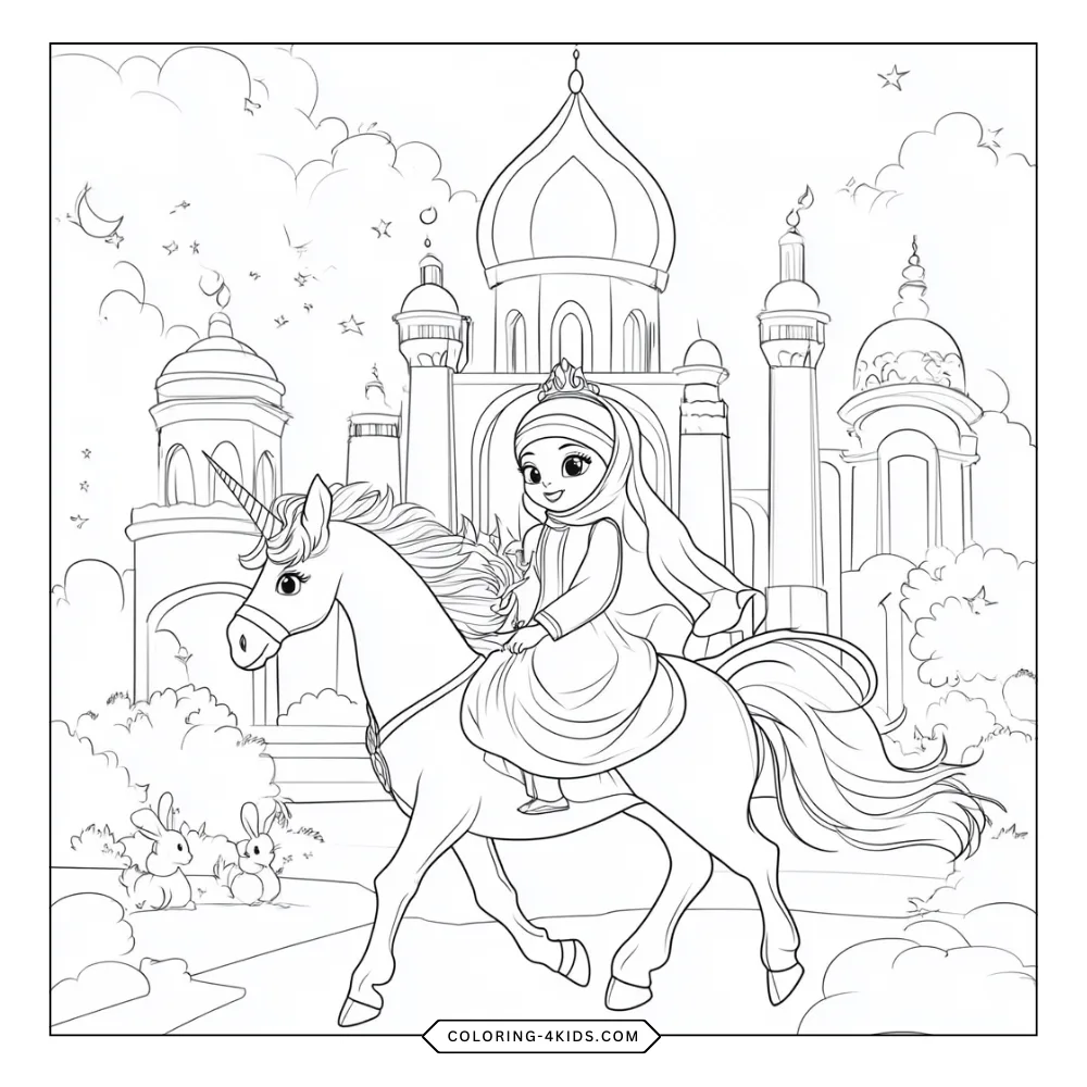 Princess Jasmine coloring book preview page 2
