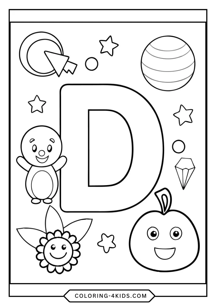 ABC Alphabet coloring book preview page 4