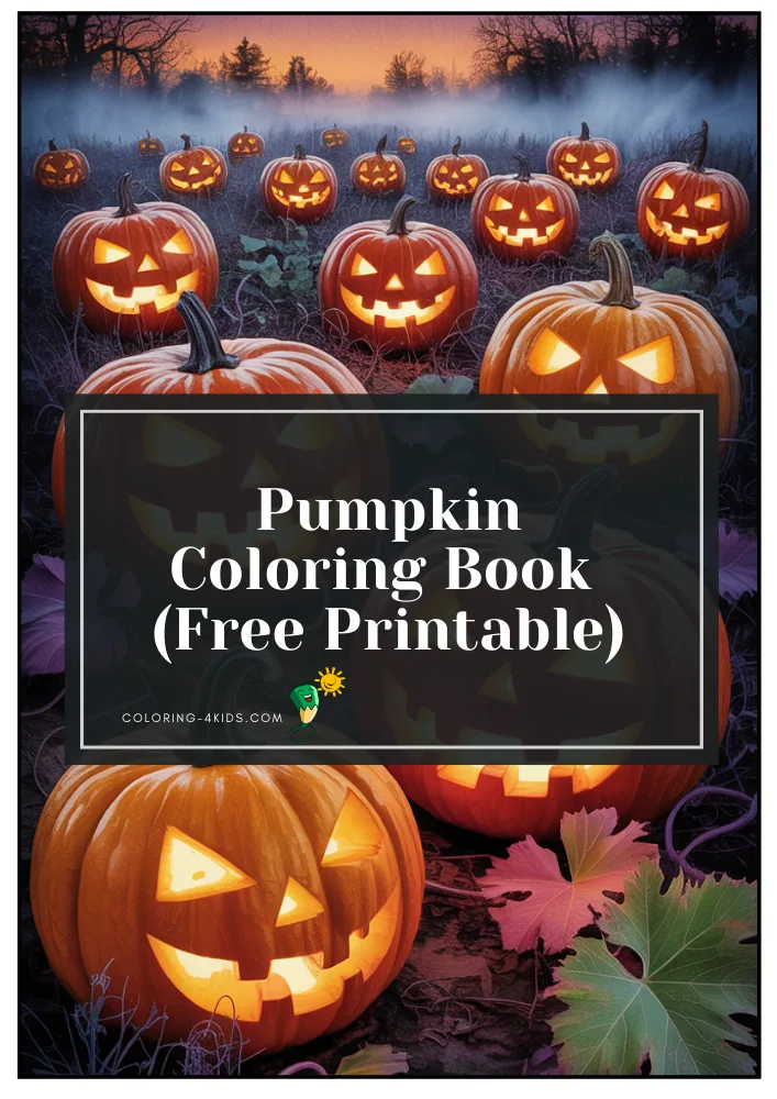Pumpkin coloring book cover — free printable PDF