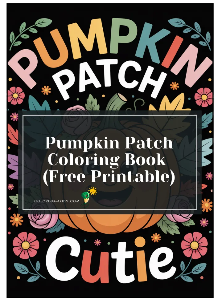 Pumpkin Patch coloring book cover — free printable PDF