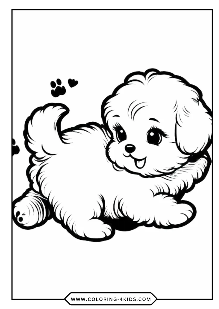 Puppies coloring book preview page 1
