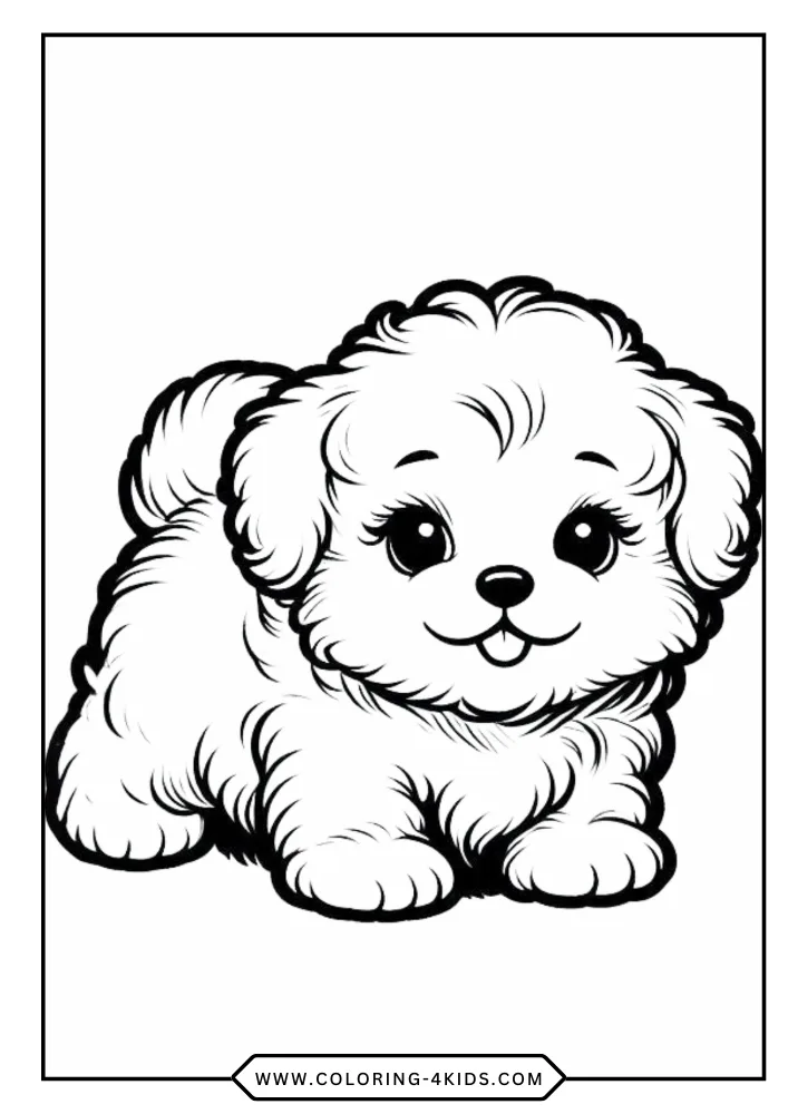 Puppies coloring book preview page 2