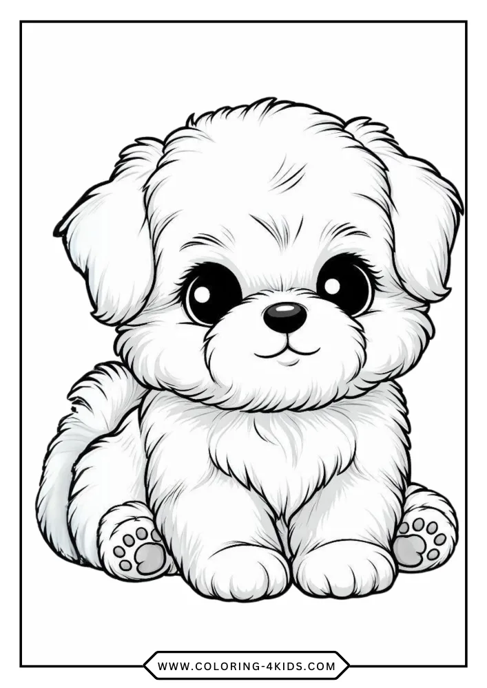Puppies coloring book preview page 3
