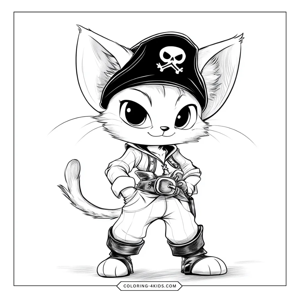 Puss in Boots coloring book preview page 2