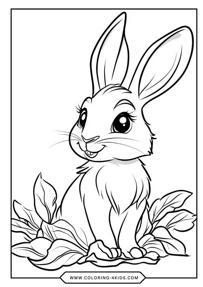 Rabbit coloring book preview page 1