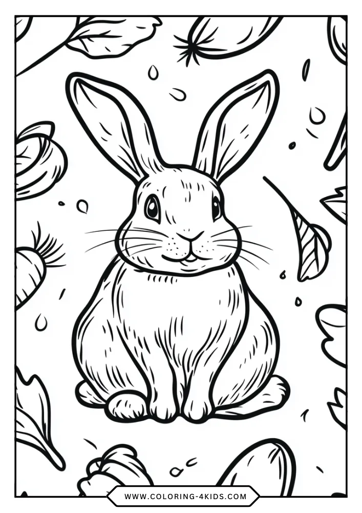 Rabbit coloring book preview page 3
