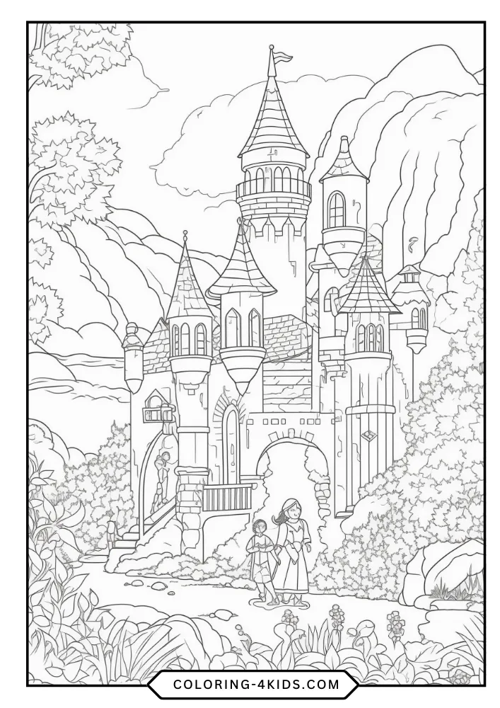 Rapunzel coloring book preview page 2