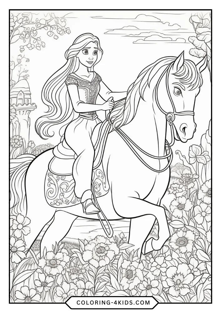 Rapunzel coloring book preview page 4