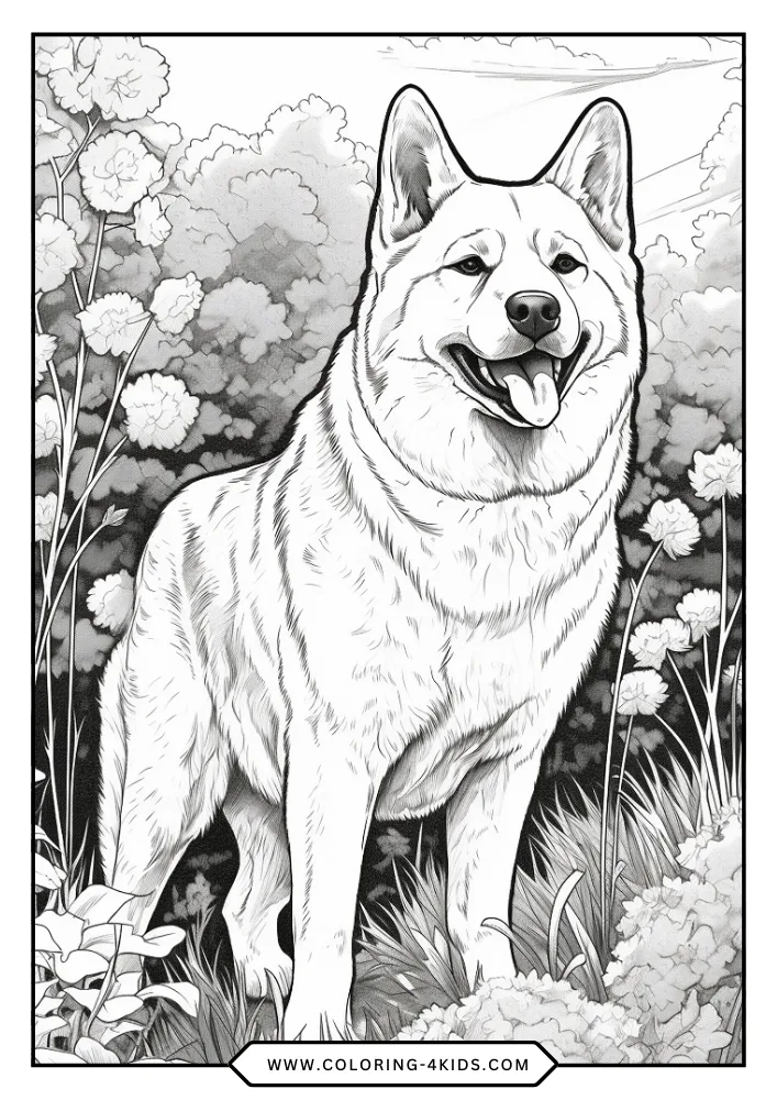 Realistic Dog coloring book preview page 4