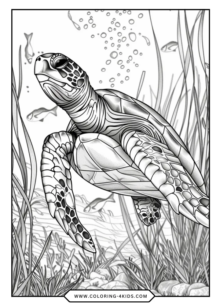 Sea Turtle coloring book preview page 2