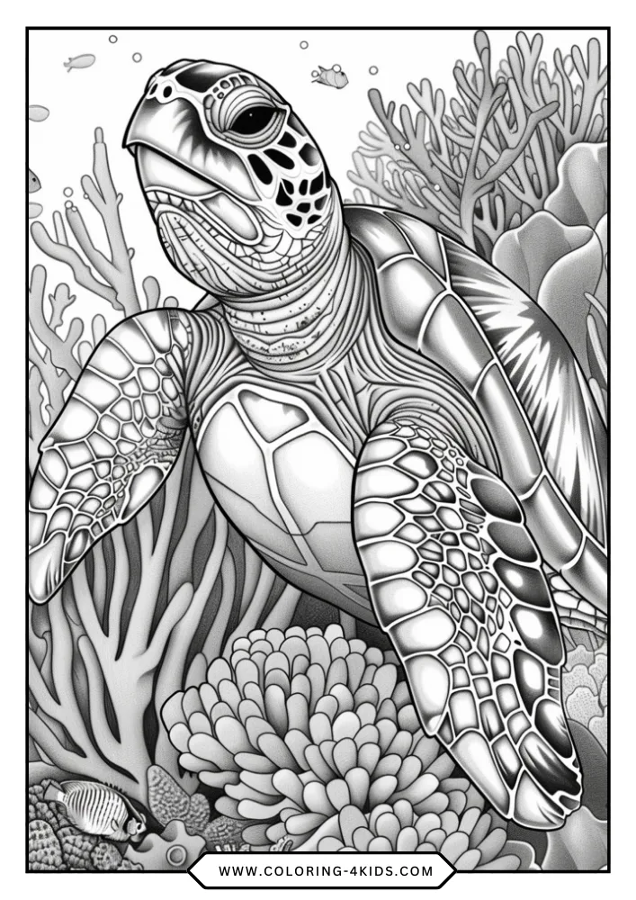 Sea Turtle coloring book preview page 3