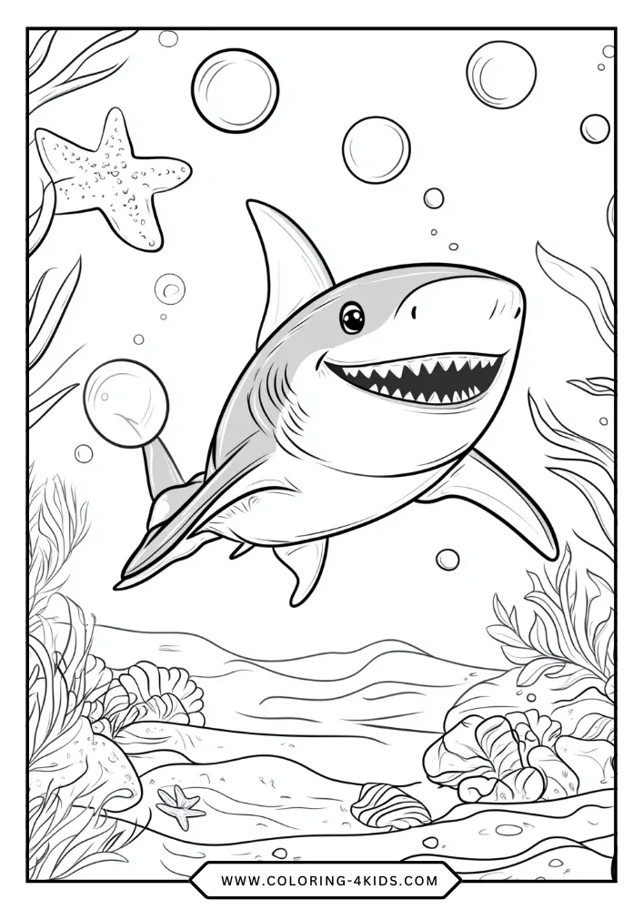 Shark coloring book preview page 3