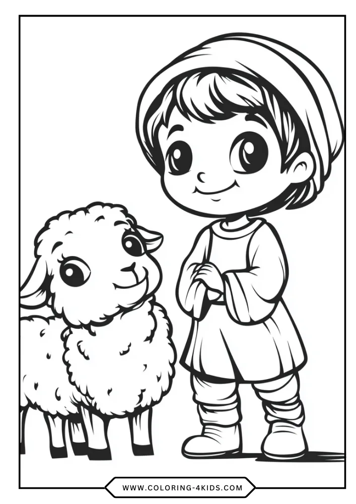 Sheep coloring book preview page 1