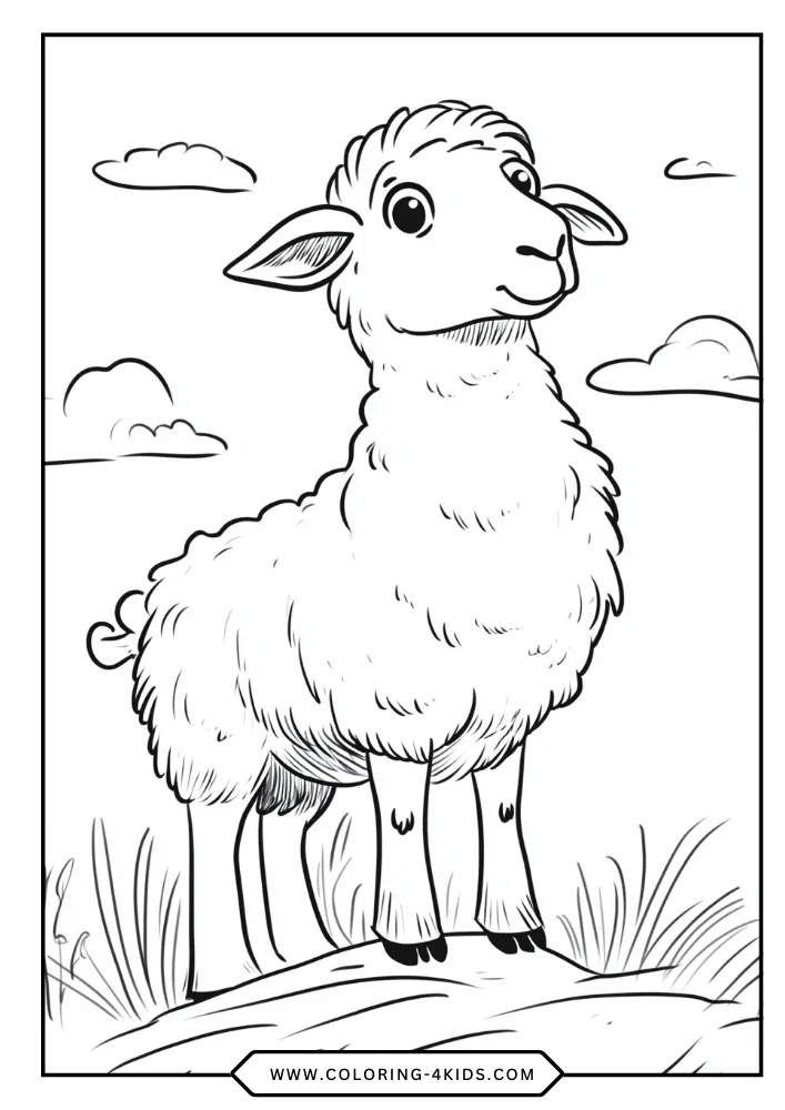 Sheep coloring book preview page 2