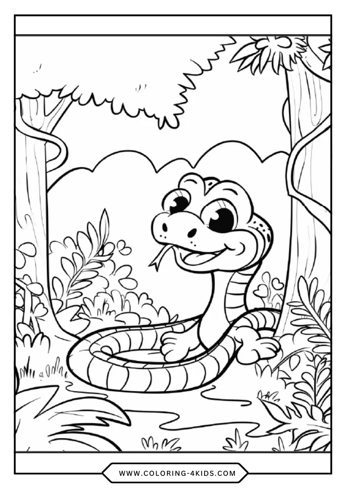 Snake coloring book preview page 4