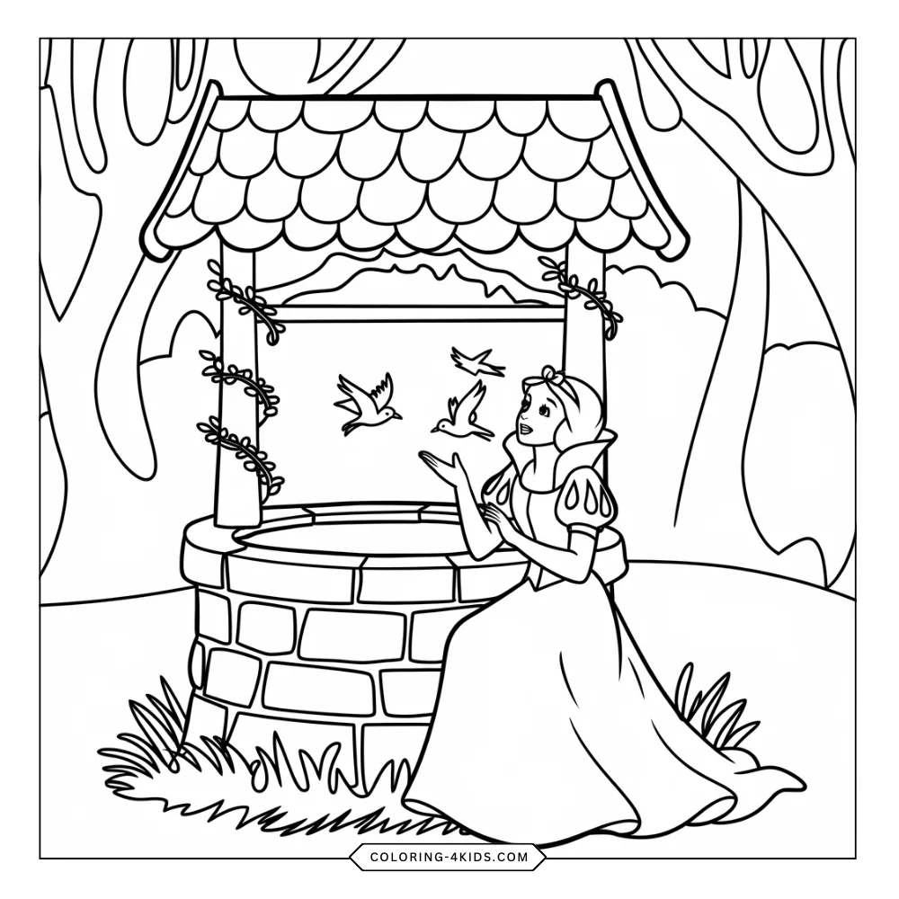 Snow White coloring book preview page 1