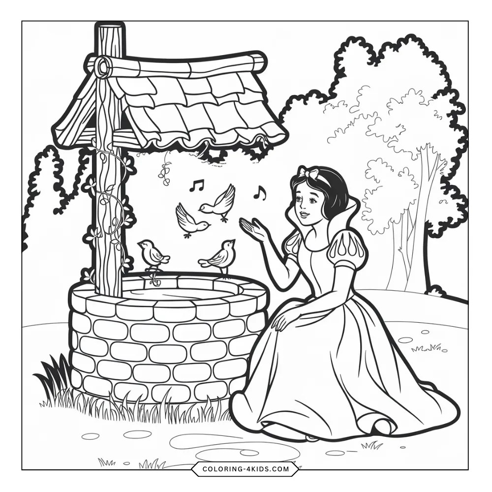 Snow White coloring book preview page 3