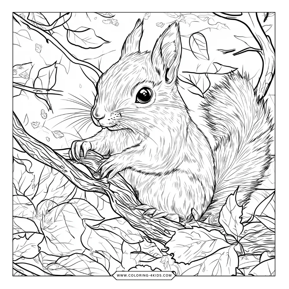 Squirrel coloring book preview page 1