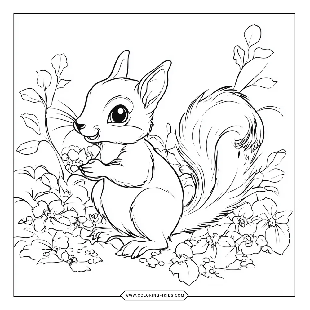 Squirrel coloring book preview page 2