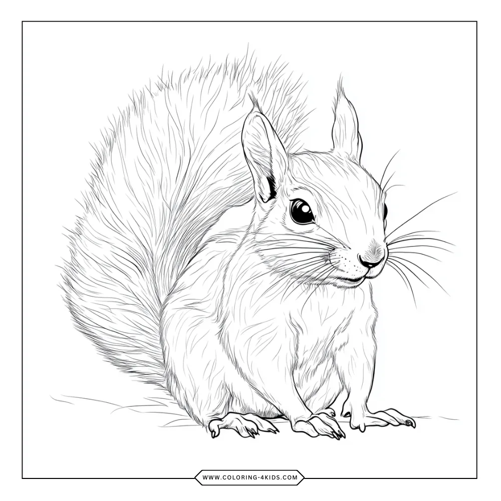 Squirrel coloring book preview page 4