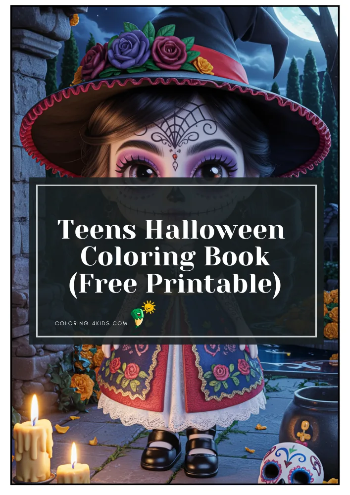 Teens Halloween coloring book