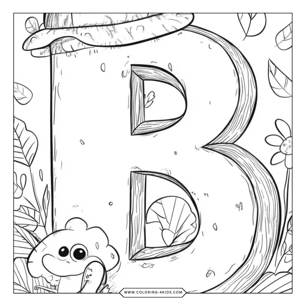 Letter B coloring book preview page 2