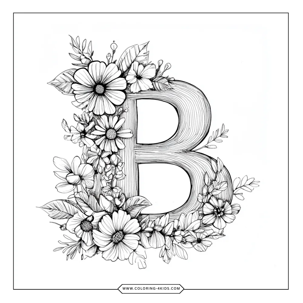 Letter B coloring book preview page 3