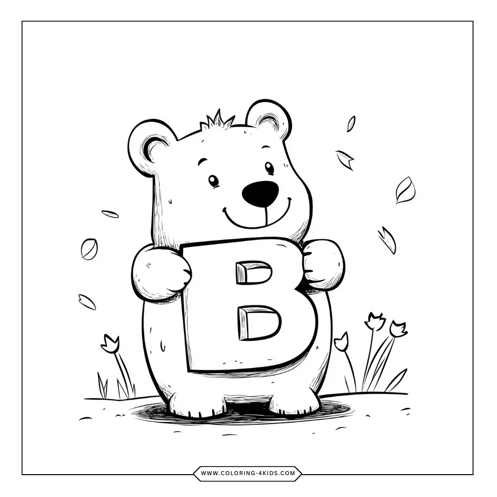 Letter B coloring book preview page 4