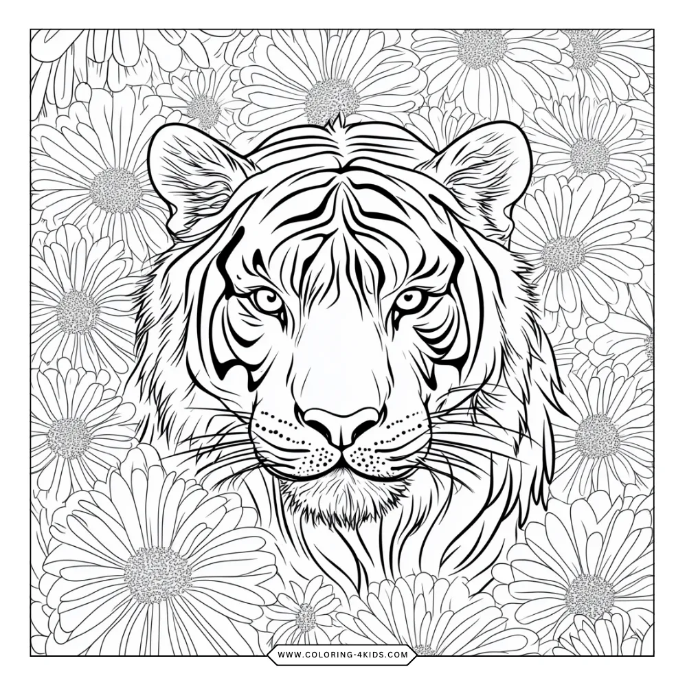 Tiger coloring book preview page 3