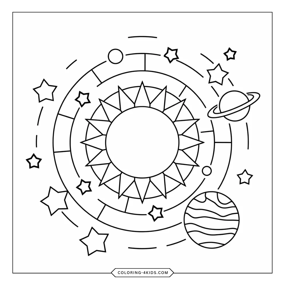 Universe coloring book preview page 1