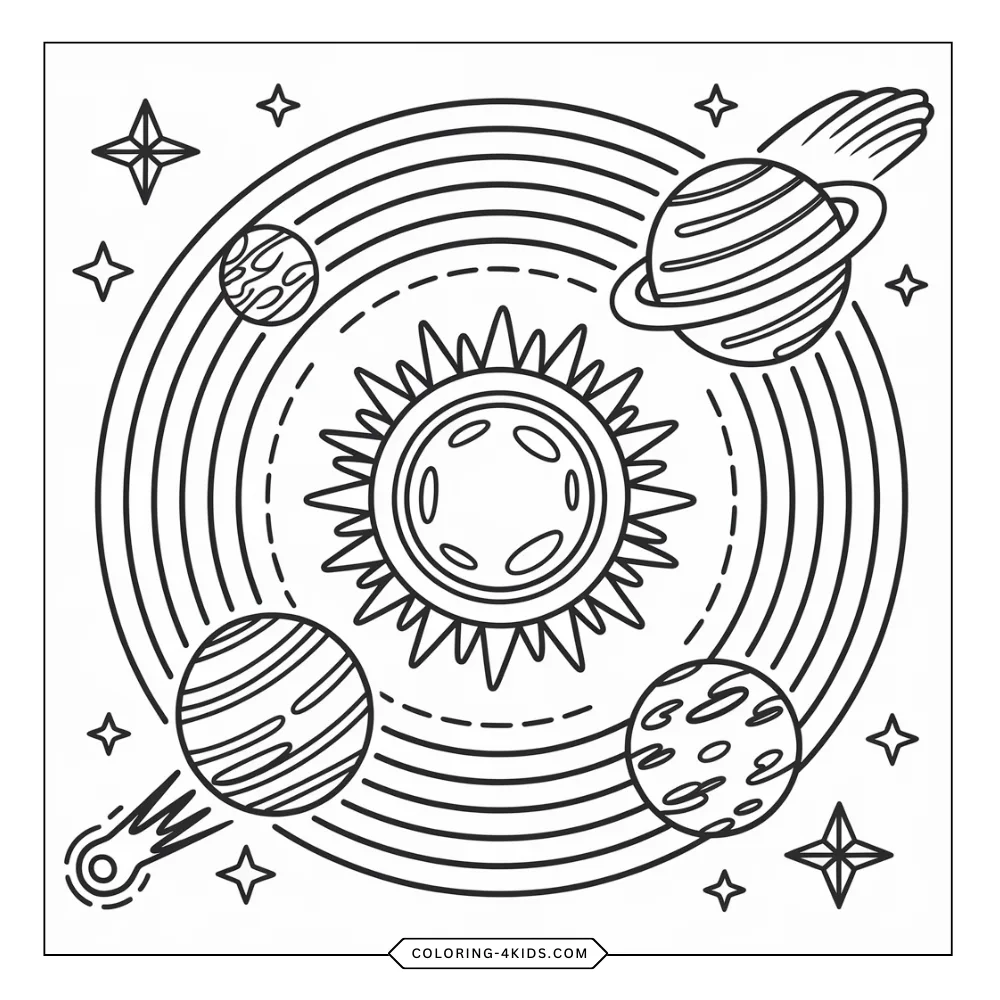 Universe coloring book preview page 2