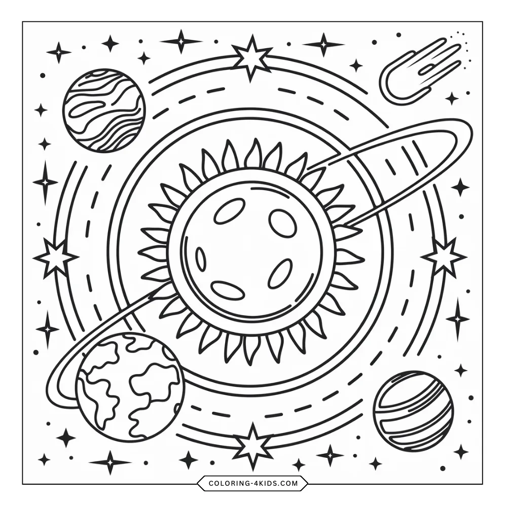 Universe coloring book preview page 3