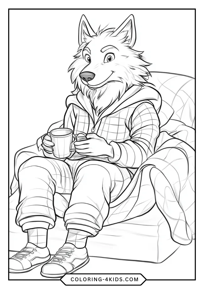 Werewolf coloring book preview page 3