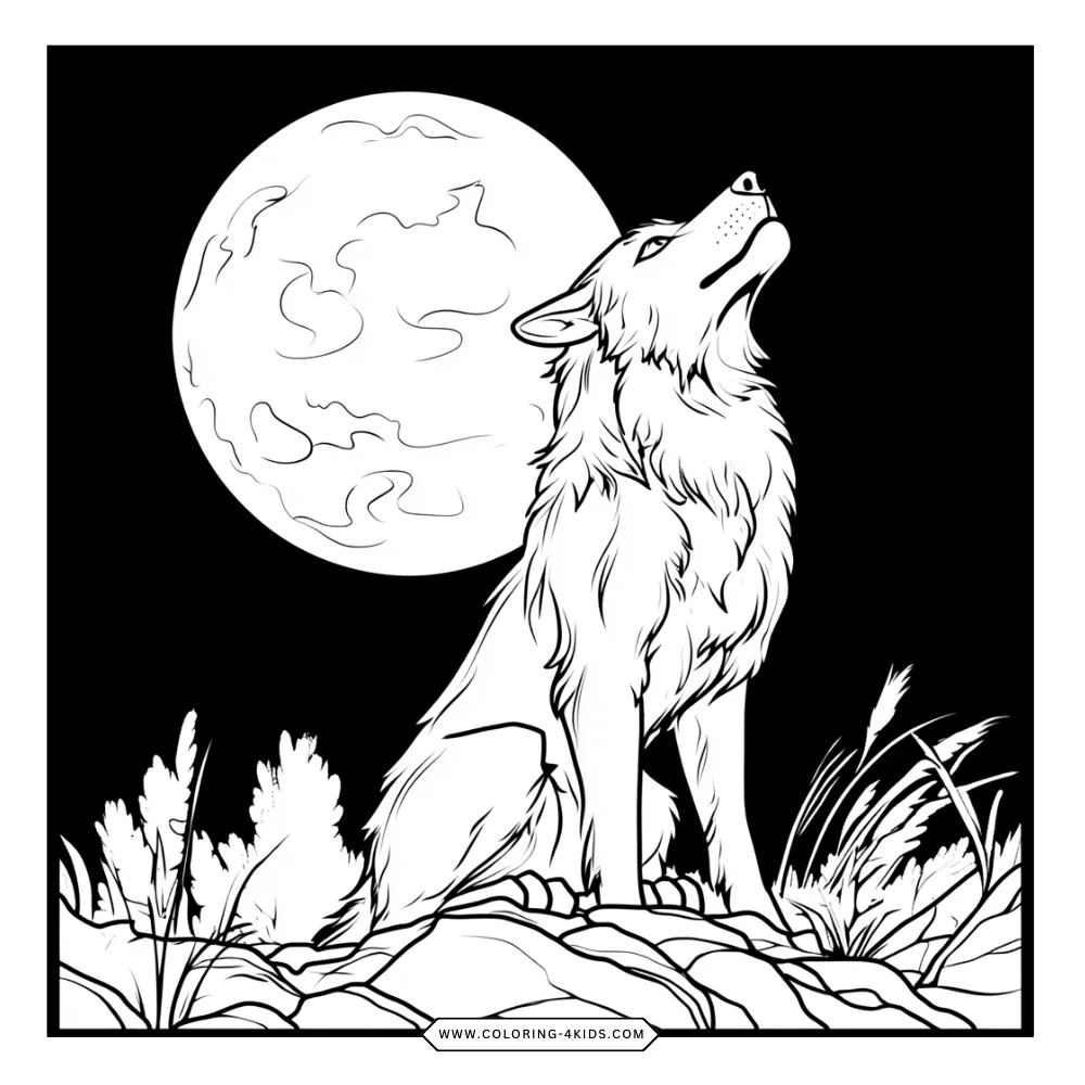 Wolf coloring book preview page 2