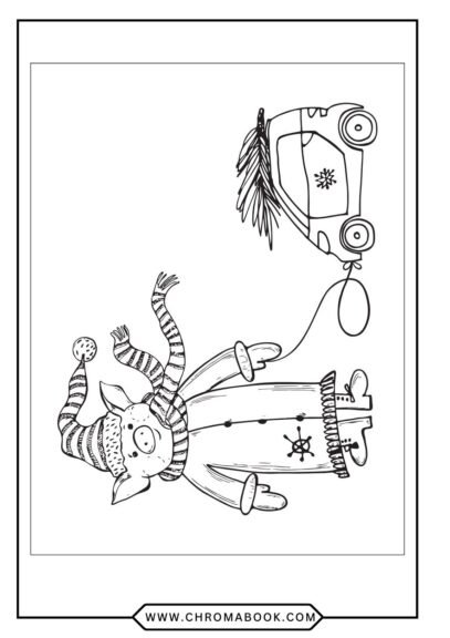 A whimsical pig coloring page featuring playful designs and patterns, perfect for creative minds. Free printable for all ages!