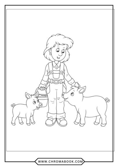 A whimsical pig surrounded by flowers and swirls, perfect for creative expression. Enjoy this free printable coloring page!