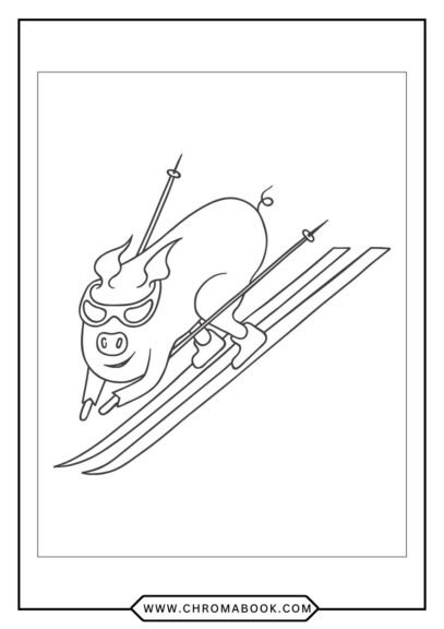 A whimsical pig coloring page featuring playful pigs in a floral mandala design, perfect for creative fun. Free printable!