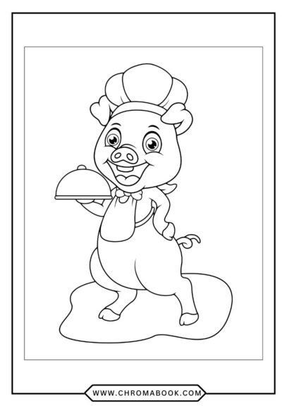 A whimsical pig surrounded by floral patterns, perfect for a fun coloring page. Enjoy this free printable for creative relaxation!