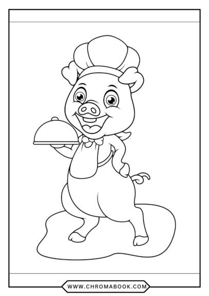 A whimsical pig-themed coloring page featuring playful pigs in a floral mandala design. Perfect for kids! Free printable.