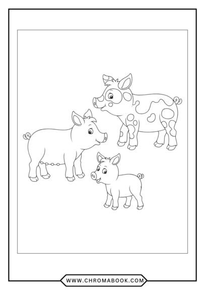 A whimsical pig surrounded by floral patterns, perfect for creativity. Enjoy this fun coloring page as a free printable!