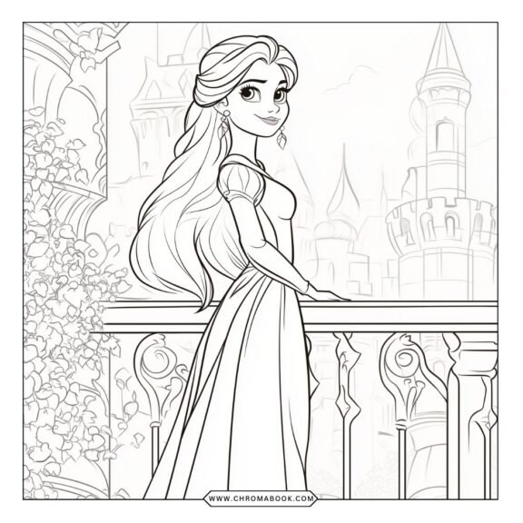 A whimsical Aurora-themed coloring page featuring intricate patterns and enchanting designs, perfect for a free printable activity.