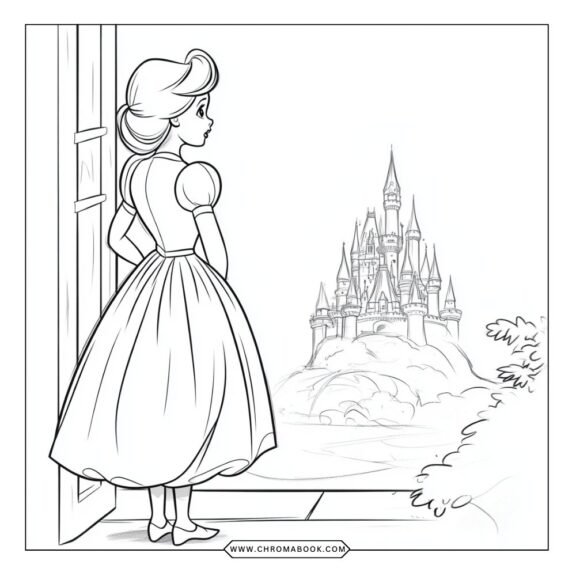 A whimsical Aurora-themed coloring page featuring swirling patterns and magical elements, perfect for a free printable activity.