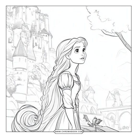 A whimsical Aurora-themed coloring page featuring intricate patterns of stars and swirls; perfect for relaxation. Free printable!