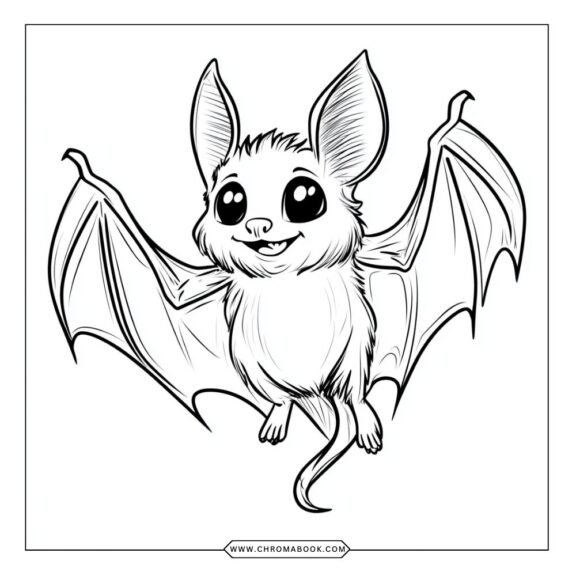 A whimsical bat design featuring intricate patterns and shapes, perfect for coloring. Enjoy this free printable coloring page!