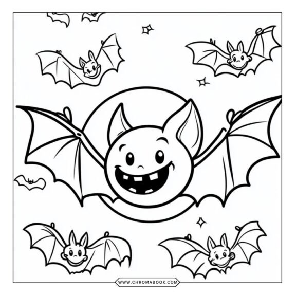 A whimsical bat design featuring intricate patterns and shapes, perfect for a creative touch. Free printable coloring page!