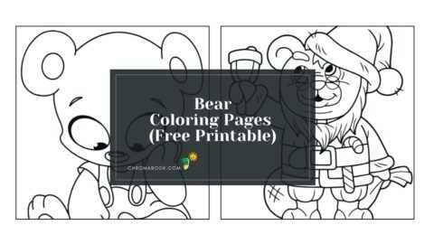 A whimsical bear surrounded by nature elements, perfect for creative expression. Free printable coloring page for all ages.